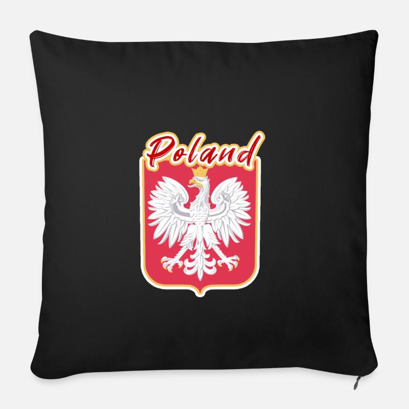 Polen - Sofakissenbezug 45 x 45 cm - Schwarz