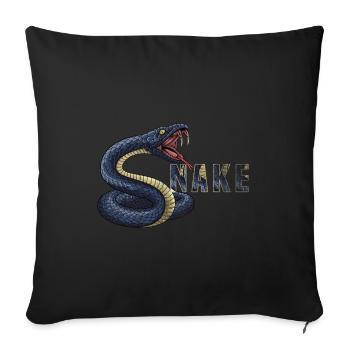 Snake - Sofa pillowcase 17,3'' x 17,3'' (45 x 45 cm) - black - Front