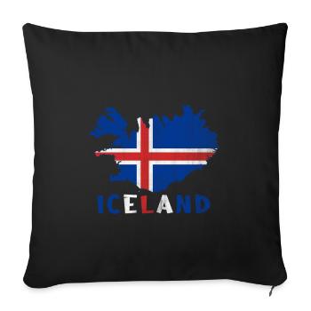 Iceland - Sofa pillowcase 17,3'' x 17,3'' (45 x 45 cm) - black - Front