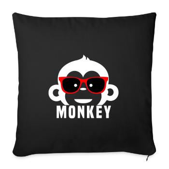 singe - Housse de coussin décorative 45 x 45 cm - noir - Devant