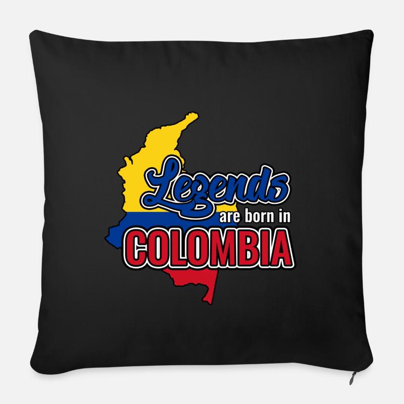 Colombie - Housse de coussin décorative 45 x 45 cm - noir