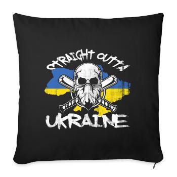 Ukraine - Sofakissenbezug 45 x 45 cm - Schwarz - Vorne