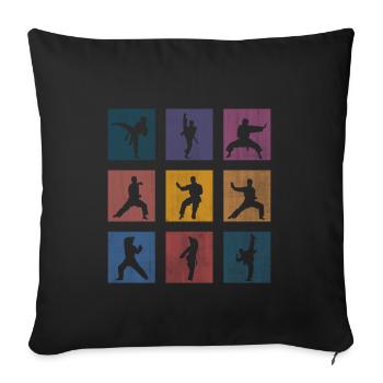 karaté - Housse de coussin décorative 45 x 45 cm - noir - Devant