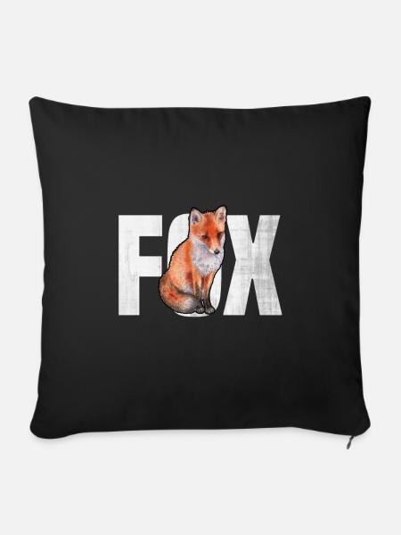 Fox - Sofakissenbezug 45 x 45 cm - Schwarz