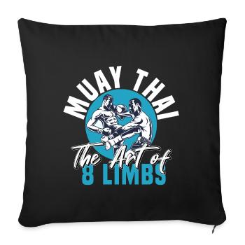 Muay thai - Sofa pillowcase 17,3'' x 17,3'' (45 x 45 cm) - black - Front