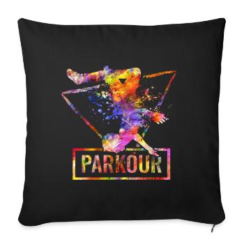 Parkour - Sofa pillowcase 17,3'' x 17,3'' (45 x 45 cm) - black - Front