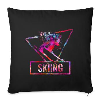 To ski - Sofa pillowcase 17,3'' x 17,3'' (45 x 45 cm) - black - Front