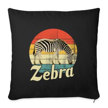 zebra - Sofa pillowcase 17,3'' x 17,3'' (45 x 45 cm) - black - Front