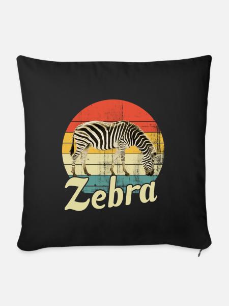 Zebra - Sofakissenbezug 45 x 45 cm - Schwarz