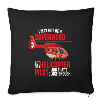 helicopter - Sofa pillowcase 17,3'' x 17,3'' (45 x 45 cm) - black - Front