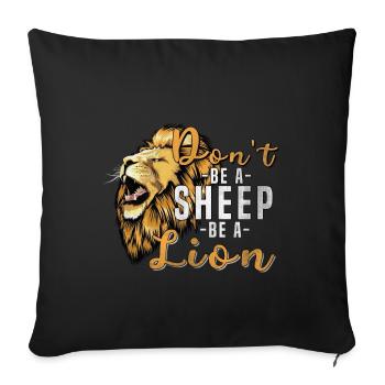 lion - Sofa pillowcase 17,3'' x 17,3'' (45 x 45 cm) - black - Front