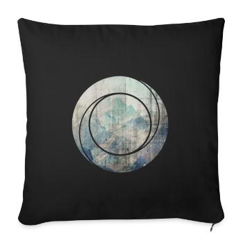 Mountain nature geometry - Sofa pillowcase 17,3'' x 17,3'' (45 x 45 cm) - black - Front