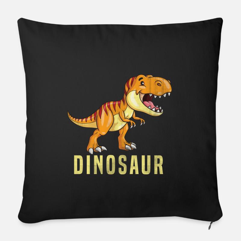 Dinosaurier - Sofakissenbezug 45 x 45 cm - Schwarz
