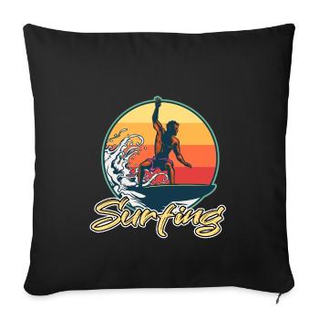 surfant - Housse de coussin décorative 45 x 45 cm - noir - Devant