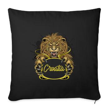 Croatia - Sofa pillowcase 17,3'' x 17,3'' (45 x 45 cm) - black - Front