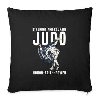 Combattants du judo - Housse de coussin décorative 45 x 45 cm - noir - Devant
