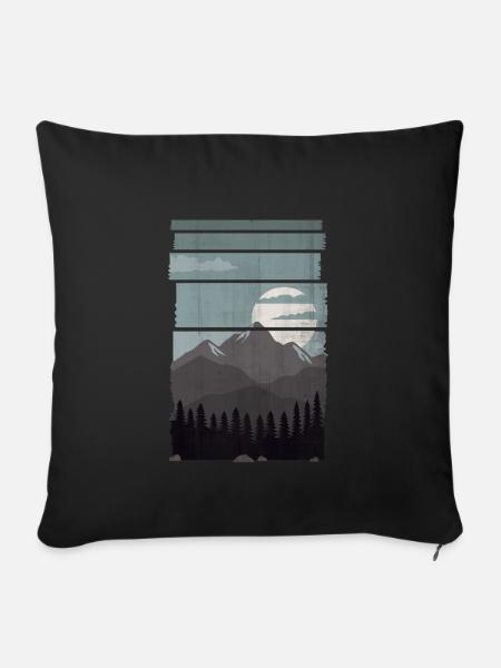 natur - Sofakissenbezug 45 x 45 cm - Schwarz