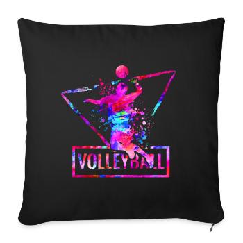 volley- - Housse de coussin décorative 45 x 45 cm - noir - Devant