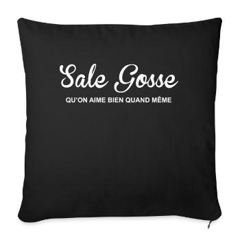 sale gosse cool cadeau sympa anniversaire garçon - Housse de coussin décorative 45 x 45 cm - noir - Devant
