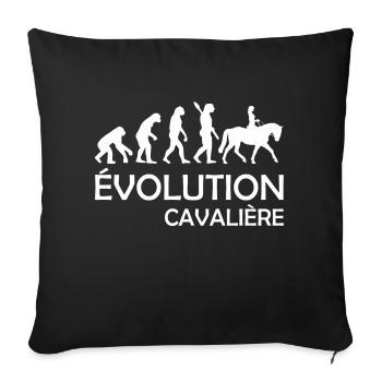 évolution cavalière - Housse de coussin décorative 45 x 45 cm - noir - Devant