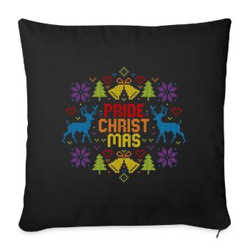 Affreux Noël Fierté Noël LGBTQ Arc-en-ciel - Housse de coussin décorative 45 x 45 cm - noir - Devant
