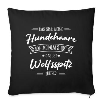 Wolfsspitz Shirt - Keeshond Hund TShirt - Sofakissenbezug 45 x 45 cm - Schwarz - Vorne