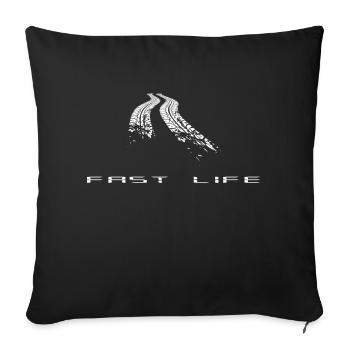 piste de frein jantes grasses tendance voiture de la vie rapide - Housse de coussin décorative 45 x 45 cm - noir - Devant
