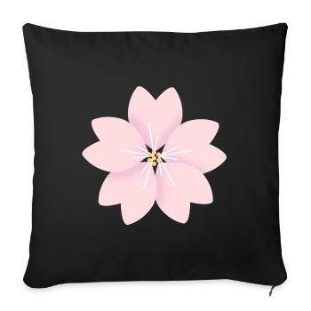 Cherry flower - Sofa pillowcase 17,3'' x 17,3'' (45 x 45 cm) - black - Front
