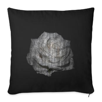 ROSE BLANCHE FLEUR BLANCHE - Housse de coussin décorative 45 x 45 cm - noir - Devant