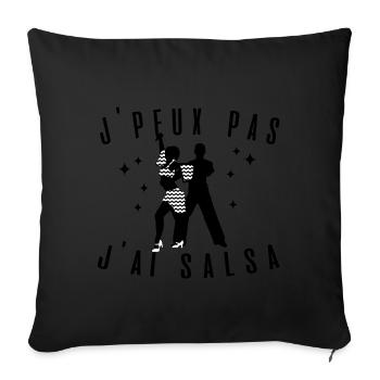 J peux pas j ai Salsa passion idée cadeau tshirt - Housse de coussin décorative 45 x 45 cm - noir - Devant