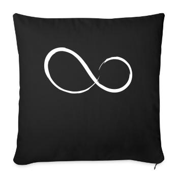 Infinity Sign Infinity Vector Motif - Sofa pillowcase 17,3'' x 17,3'' (45 x 45 cm) - black - Front