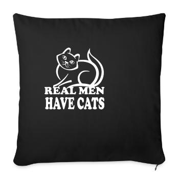Cat cat - Sofa pillowcase 17,3'' x 17,3'' (45 x 45 cm) - black - Front