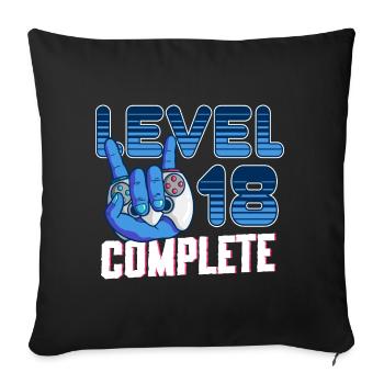 Level 18 Complete 18th Birthday Gamer 18 Years - Sofa pillowcase 17,3'' x 17,3'' (45 x 45 cm) - black - Front