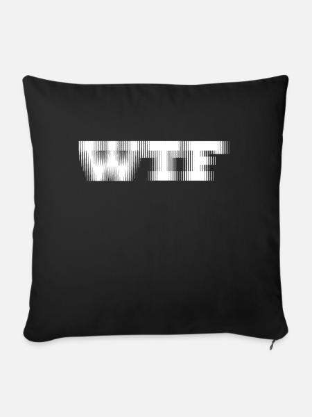WTF - Sofakissenbezug 45 x 45 cm - Schwarz