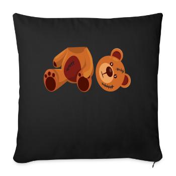 Teddy Bear Gift - Sofa pillowcase 17,3'' x 17,3'' (45 x 45 cm) - black - Front