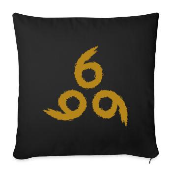 666 Gold - Sofa pillowcase 17,3'' x 17,3'' (45 x 45 cm) - black - Front