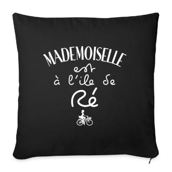 Mademoiselle est à l ile de Ré - Housse de coussin décorative 45 x 45 cm - noir - Devant