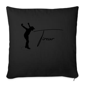 Boule Silhouette Tireur - Housse de coussin décorative 45 x 45 cm - noir - Devant