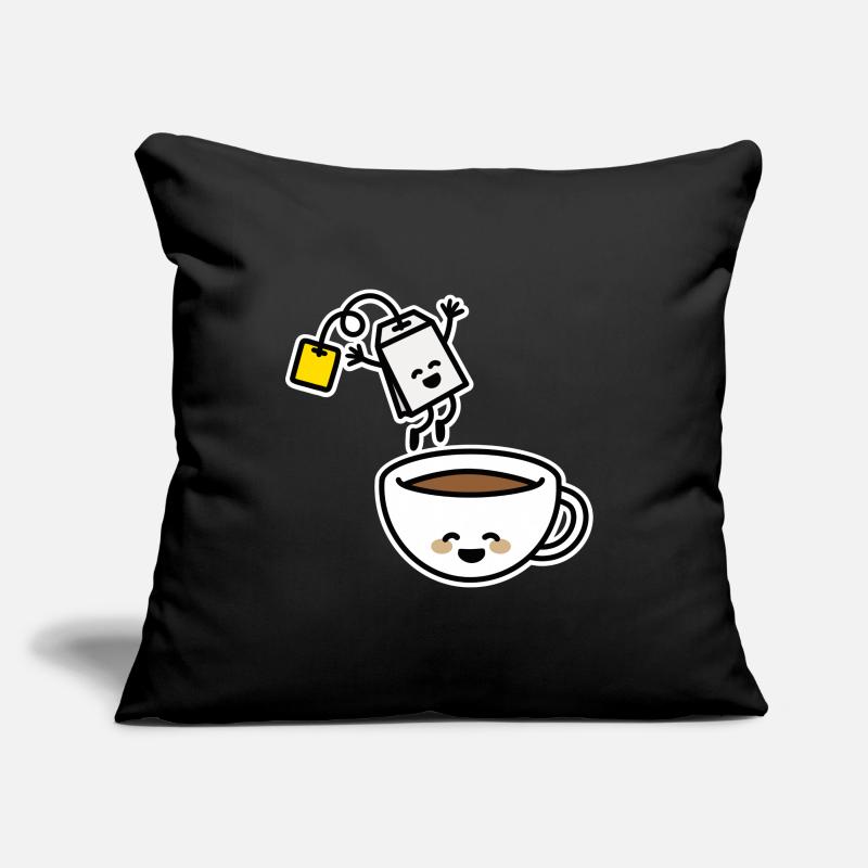 Tea bag tea cup tea drinker tea lover Sofa pillowcase 17,3'' x 17,3'' (45 x 45 cm)