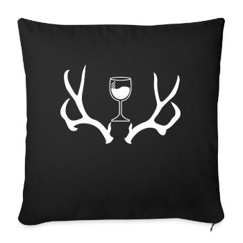 Hunting and wine - Sofa pillowcase 17,3'' x 17,3'' (45 x 45 cm) - black - Front