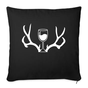 Hunting and wine - Sofa pillowcase 17,3'' x 17,3'' (45 x 45 cm) - black - Front