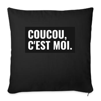 coucou,c'est moi. - Housse de coussin décorative 45 x 45 cm - noir - Devant