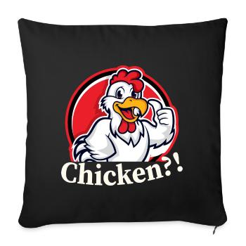 Chicken - Rooster Chicken Egg - Sofa pillowcase 17,3'' x 17,3'' (45 x 45 cm) - black - Front