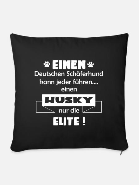 Husky Hund - Husky - Sofakissenbezug 45 x 45 cm - Schwarz