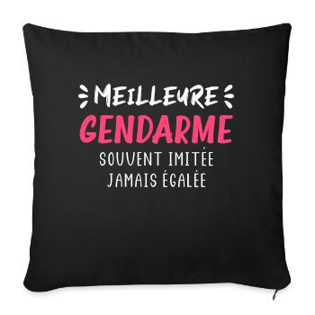 Meilleure gendarme souvent imitée - Housse de coussin décorative 45 x 45 cm - noir - Devant