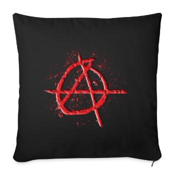 Cool anarchy symbol in 3D look for Antifa Punk - Sofa pillowcase 17,3'' x 17,3'' (45 x 45 cm) - black - Front