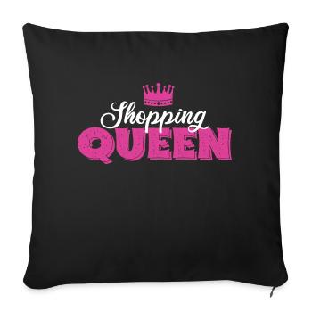 Shopping Queen - Sofa pillowcase 17,3'' x 17,3'' (45 x 45 cm) - black - Front