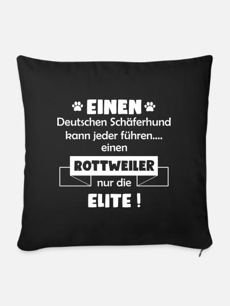 Rottweiler Hund - Rottweiler - Sofakissenbezug 45 x 45 cm - Schwarz