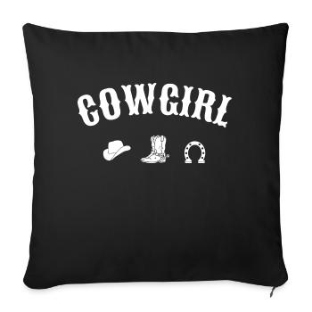 Cow girl santiag, T-Shirt Reiten - Sofakissenbezug 45 x 45 cm - Schwarz - Vorne