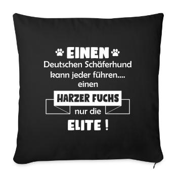 Harzer Fuchs - Sofakissenbezug 45 x 45 cm - Schwarz - Vorne